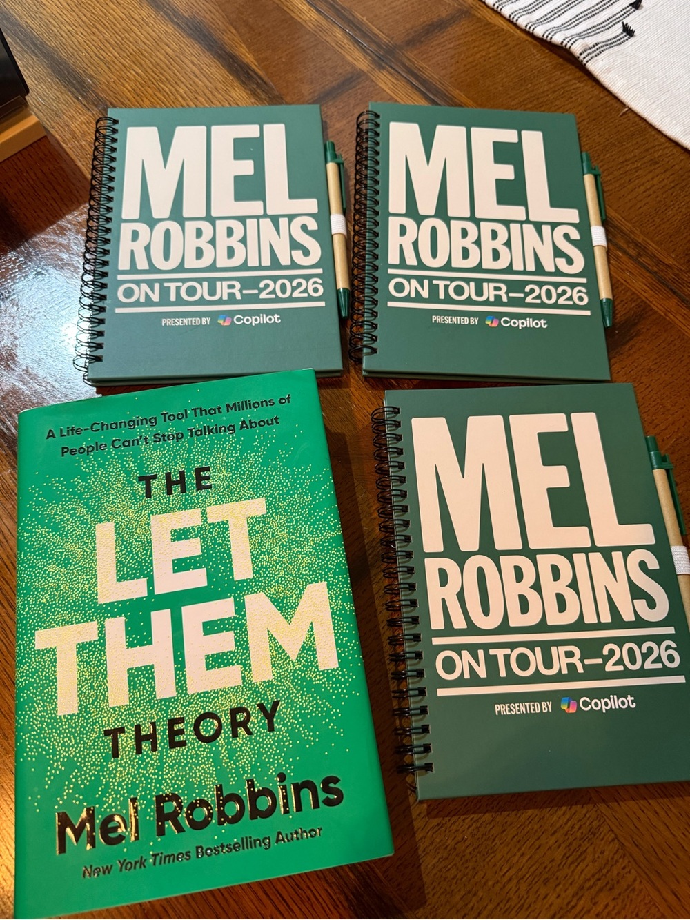 Mel Robbins On Tour 2026 Spiral Notebooks & The LET THEM Theory Book - Green